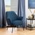 Melissa Navy Blue Velvet Fabric Lounge Chair