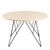 Prunus Beige Travertine Effect Round Coffee Table with Black Hairpin Legs