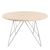 Prunus Beige Travertine Effect Round Coffee Table with Chrome Hairpin Legs