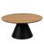 Soli Oak and Black Metal Round Large Coffee Table