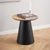 Soli Oak and Black Metal Round Side Table