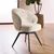 2 x Darlene Beige Boucle Fabric Swivel Dining Chair
