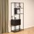 Seaford Black Melamine and Metal 2 Drawer Tall Shelving Unit