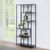 Seaford Black Melamine and Metal Tall Open Bookshelf