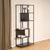 Seaford Slatted Black Melamine and Metal Tall Shelving Unit