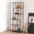 Seaford Oak and Black Metal Tall Open Bookshelf