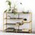 Seaford Black Melamine and Gold Metal Open Shelving Unit