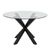 Heaven Glass 4 Seater Round Dining Table with Black Star Legs - 119cm
