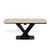 Morella Sand Ceramic 6-8 Seater Extending Oval Dining Table with Cross Base - 160cm-240cm