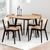 Roxby Oak and Black 4 Seater Round Dining Set