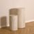 Dice Travertine Effect Round Pillar - Set of 2