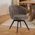 2 x Darlene Dusty Brown Boucle Fabric Swivel Dining Chair