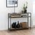 Seaford Oak and Black Metal Console Table with Shelves