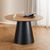 Soli Oak and Black Metal 4 Seater Round Pedestal Dining Table - 120cm