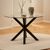 Heaven Glass 4 Seater Round Dining Table with Black Star Legs - 119cm