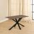 Heaven Rusty Brown Ceramic 4 Seater Dining Table with Star Legs - 135cm
