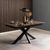 Heaven Rusty Brown Ceramic 6-8 Seater Extending Dining Table with Star Legs - 168cm-210cm