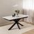 Heaven White Ceramic 6-8 Seater Extending Dining Table with Star Legs - 168cm-210cm