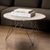 Prunus Brown Marble Round Coffee Table with Chrome Hairpin Legs