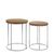 Agra Mango Wood and Silver Round Side Tables - Set of 2