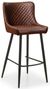 2 x Brown Leather Barstool with Back