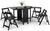 Savoy Black 4 Seater Gateleg Dining Set with 4 Chairs
