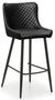 2 x Black Leather Barstool with Back