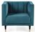 Salma Teal Fabric Scalloped Back Chair