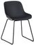 2 x Rocco Dark Grey Plastic Dining Chairs