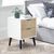 Alba White and Oak 2 Drawer Bedside Cabinet