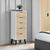 Alba White and Oak 5 Drawer Narrow Chest