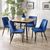 Findlay Walnut 4 Seater Square Dining Set with 4 Delaunay Blue Chairs