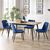 Findlay Walnut 4-6 Seater Dining Set with Delaunay Blue Chairs - 4/6 Chairs Option Available