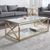 Miami Glass and Gold 120cm Coffee Table