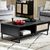 Padstow Black and Rattan 120cm Coffee Table