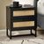 Padstow Black and Rattan 2 Drawer Bedside Cabinet