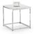Scala White Marble Effect and Chrome Square Lamp Table