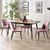 Findlay Walnut 4-6 Seater Dining Set with Delaunay Pink Chairs - 4/6 Chairs Option Available