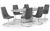 Como Grey Gloss 4-6 Seater Extending Dining Set with 6 Cantilever Chairs
