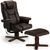 Malmo Brown Faux Leather Recliner Chair with Walnut Legs Footstool