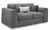 Naples Grey Fabric 2 Seater Sofa