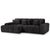 Jacob Black Fabric Corner Sofa - LHF