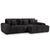 Jacob Black Fabric Corner Sofa - RHF