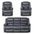 Conrad Black Leather 3+1+1 Seater Manual Recliner Sofa Set