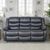 Conrad Black Leather 3 Seater Manual Recliner Sofa