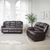 Conrad Brown Leather 3+2 Seater Manual Recliner Sofa Set