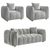 Venice Grey Fabric 3+1+1 Seater Sofa Set