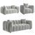 Venice Grey Fabric 3+2+1 Seater Sofa Set