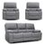 Orla Grey Leather 3+1+1 Seater Electric Recliner Sofa Set