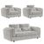 Bari Grey Fabric 3+1+1 Seater Sofa Set